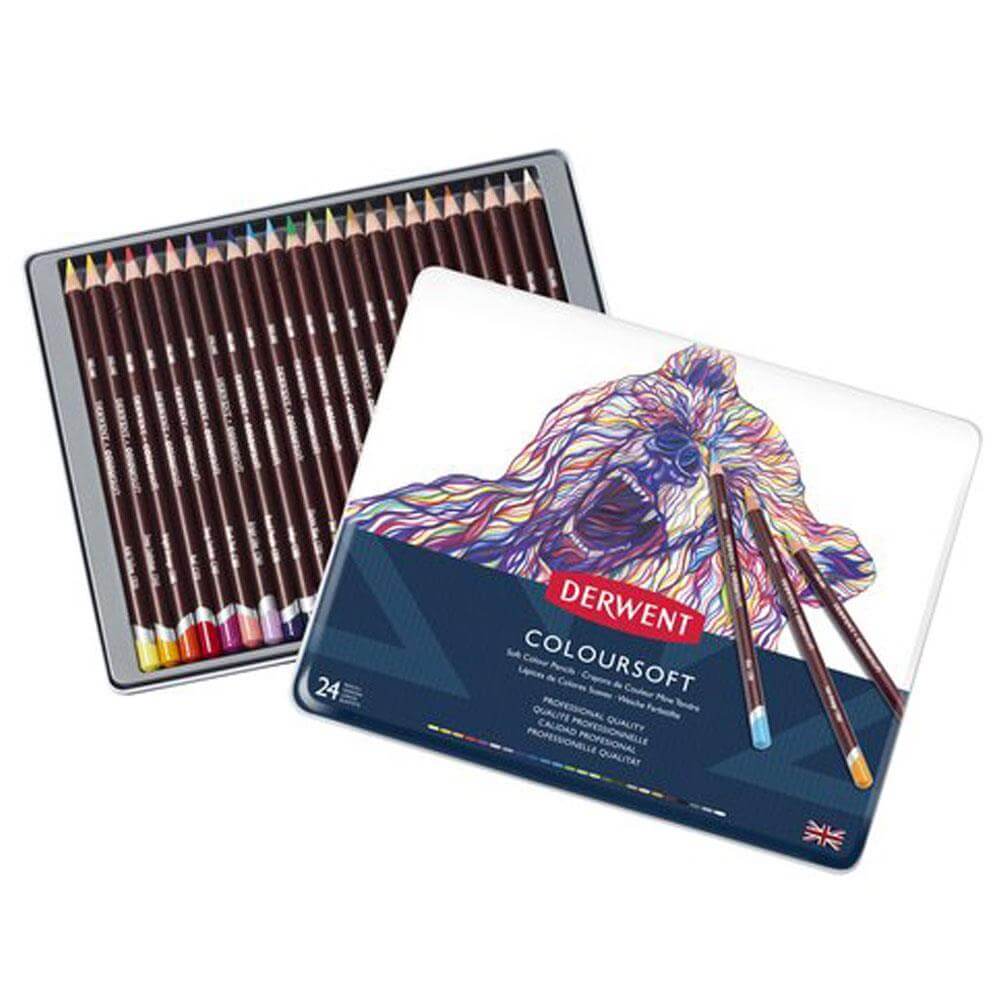 Derwent Coloursoft 24 Pencil Tin